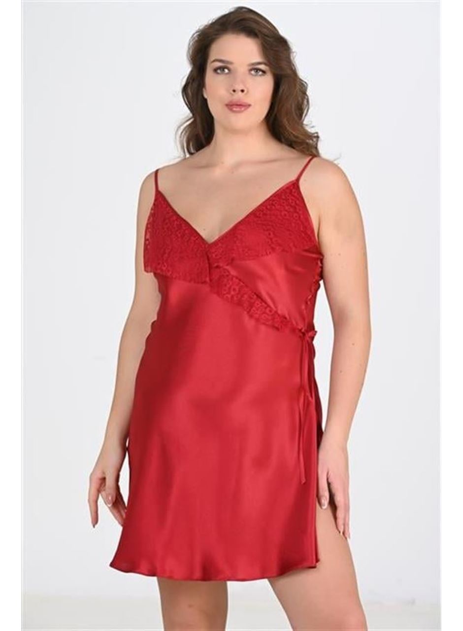 Büyük Beden Bordo Gecelik 2107