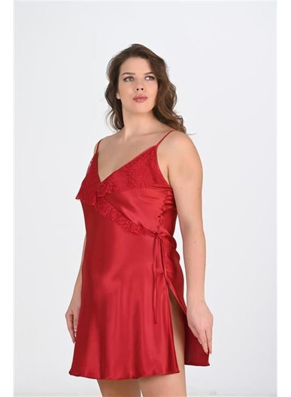 Büyük Beden Bordo Gecelik 2107