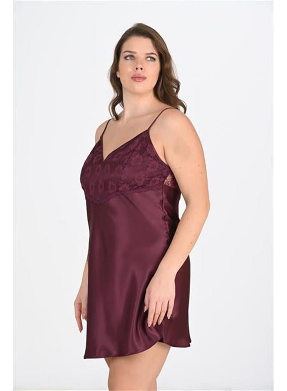 Büyük Beden Mürdüm Gecelik 2108