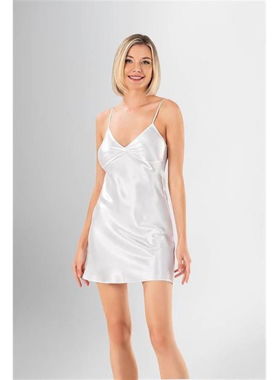 Desenli Saten 2'li Kısa Sabahlık Takımı