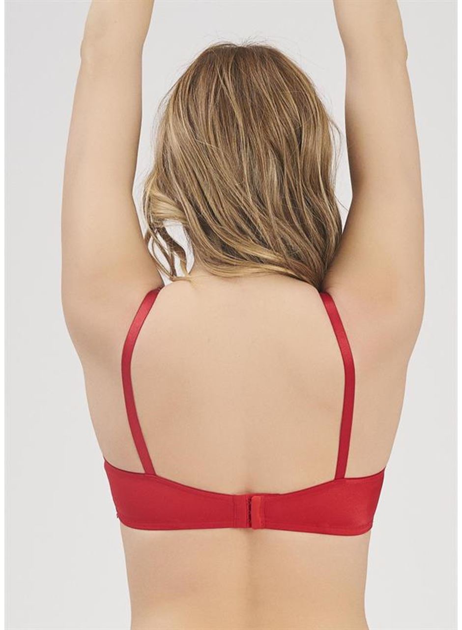 MOONLIGHT 2207 DESTEKLİ BALENLİ ÖZEL GOLD DETAYLI KIRMIZI SÜTYEN