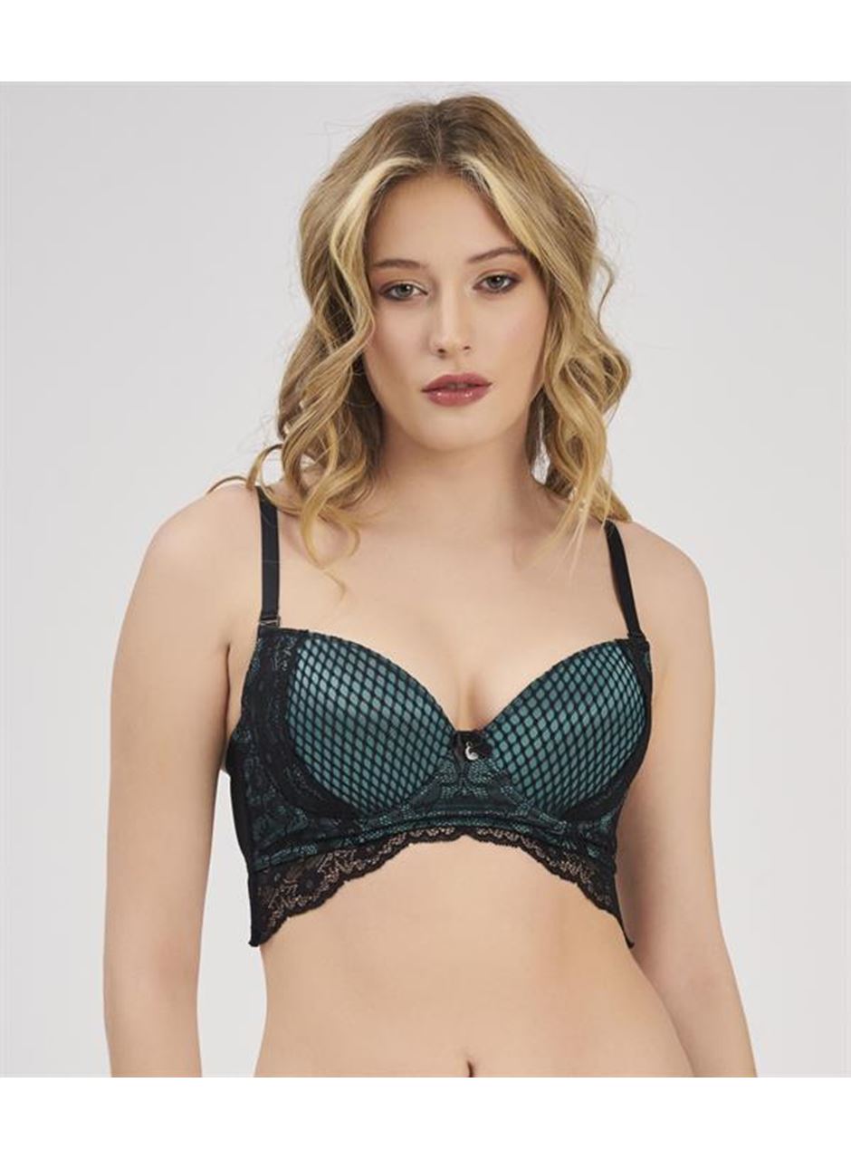 MOONLIGHT 2212 ÖZEL LASTİK DETAYLI DESTEKLİ YEŞİL SÜTYEN