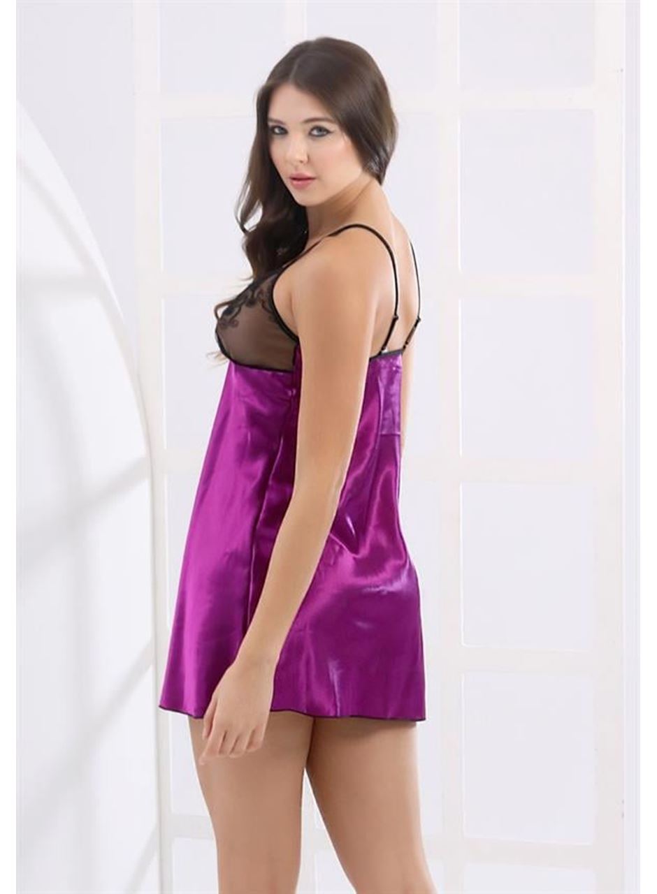 Moonlight 9367 Fantezi Dantel Detaylı Saten Gecelik