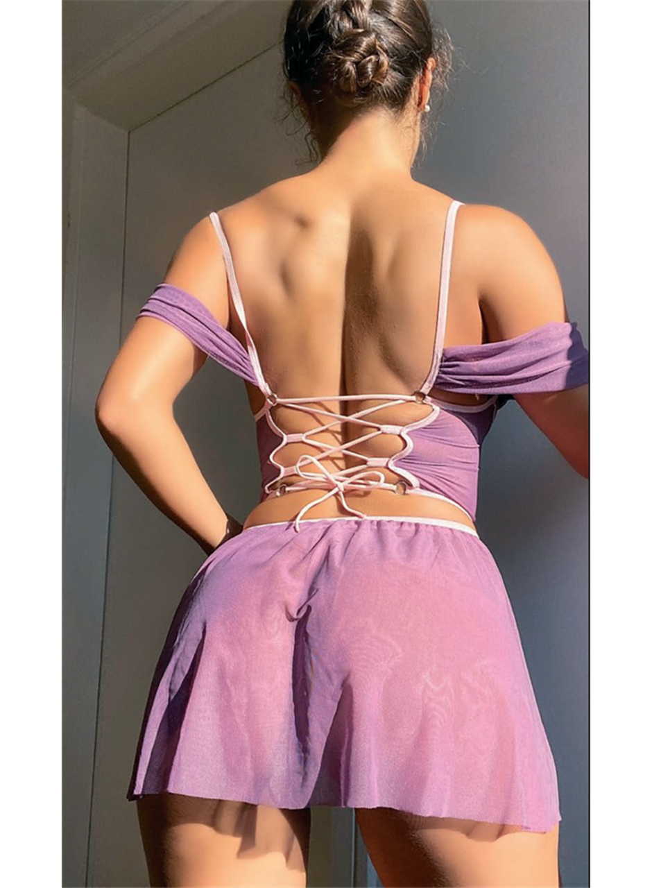 Mor Fantezi Kleopatra Kostümü