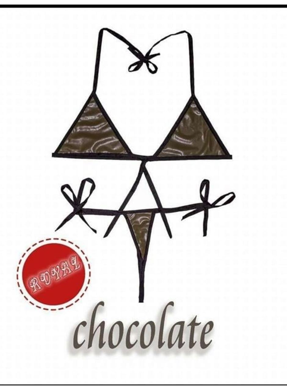 Fantezi Tüketilebilen Yenilebilir Çikolatalı Aromalı İç Çamaşırı Takımı