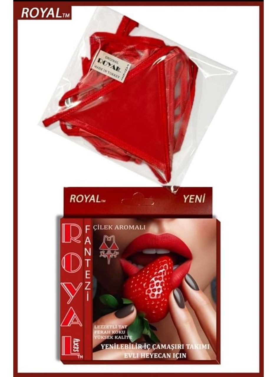 Fantezi Tüketilebilen Yenilebilir Çilek Aromalı İç Çamaşırı Takımı