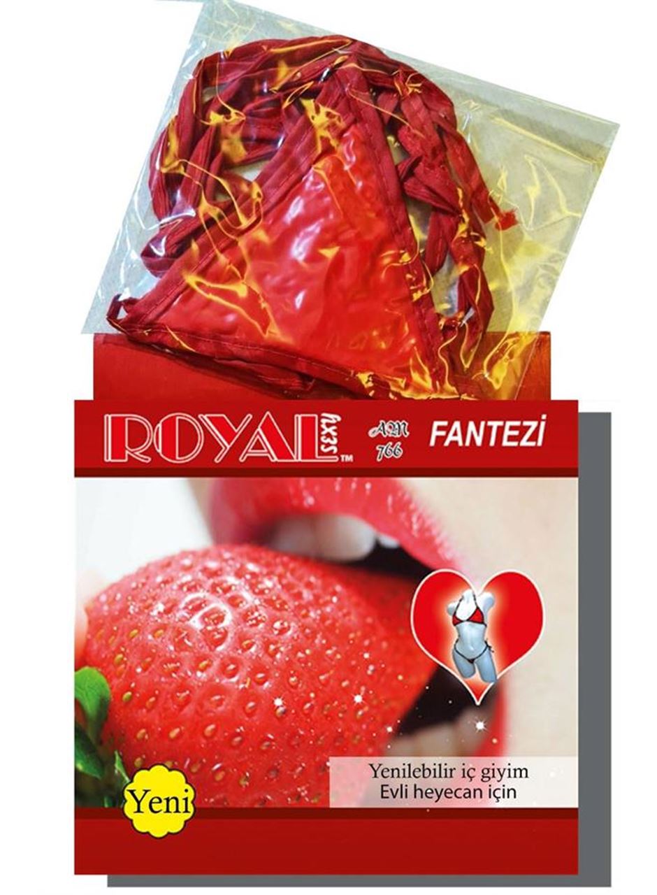 Fantezi Tüketilebilen Yenilebilir Çilek Aromalı İç Çamaşırı Takımı