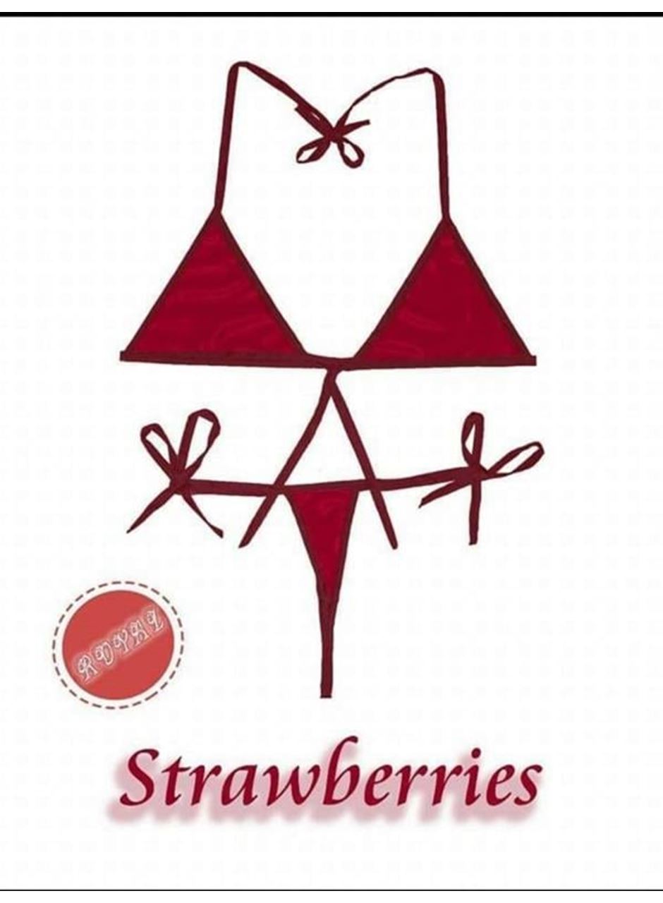 Fantezi Tüketilebilen Yenilebilir Çilek Aromalı İç Çamaşırı Takımı
