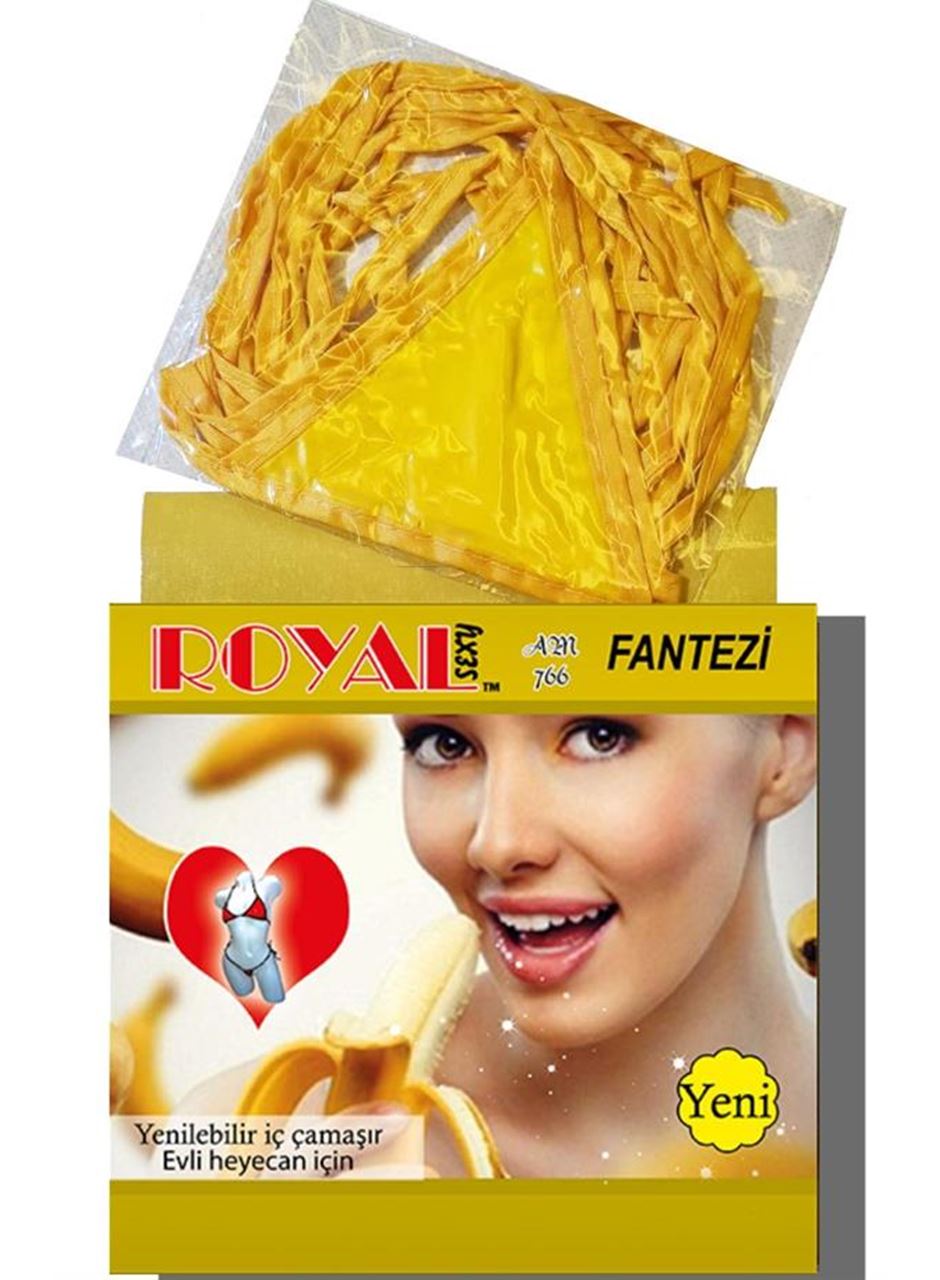 Fantezi Tüketilebilen Yenilebilir Muz Aromalı İç Çamaşırı Takımı