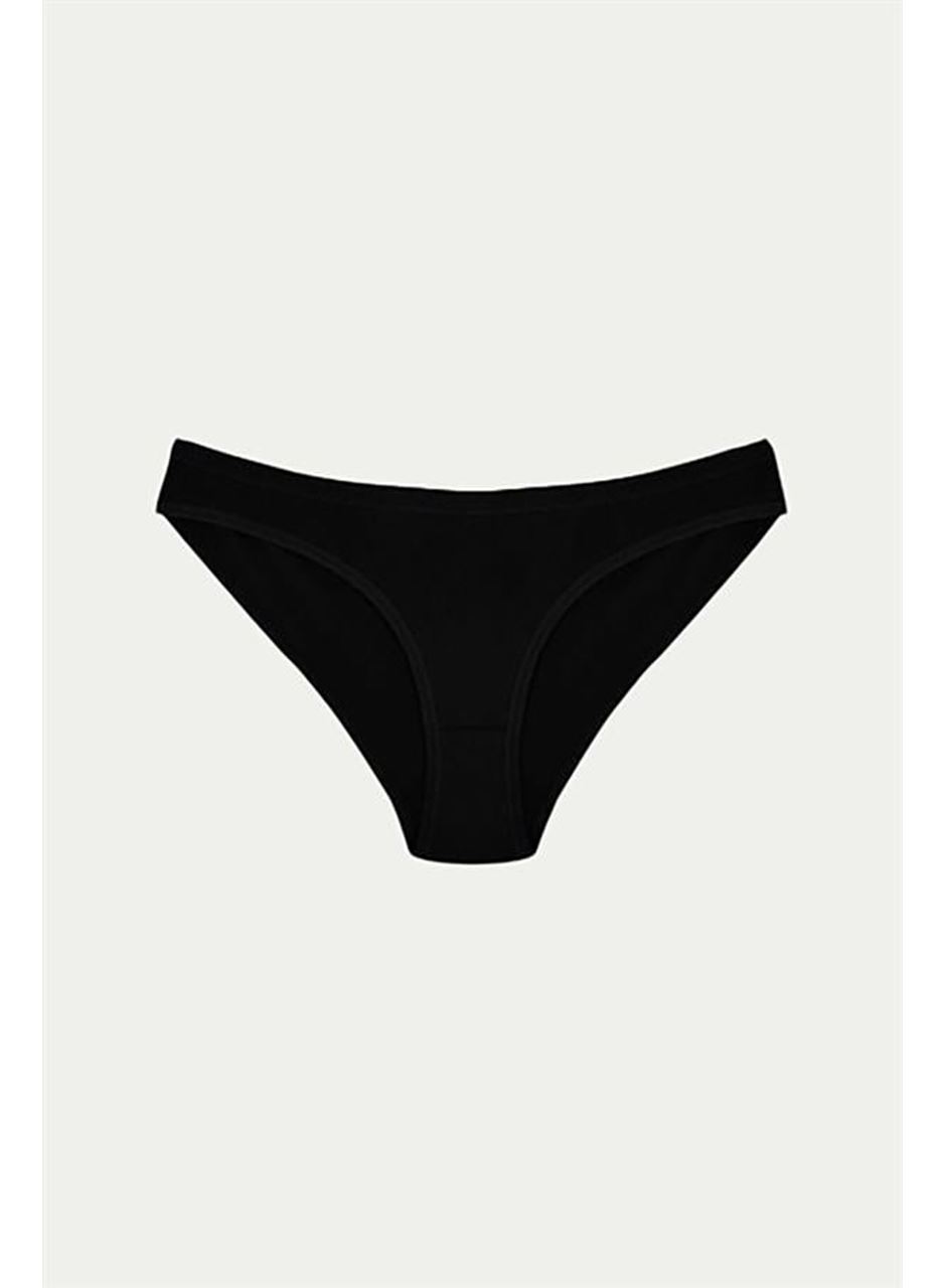 Pamuklu Siyah Beyaz Ten Rengi 3'lü Külot