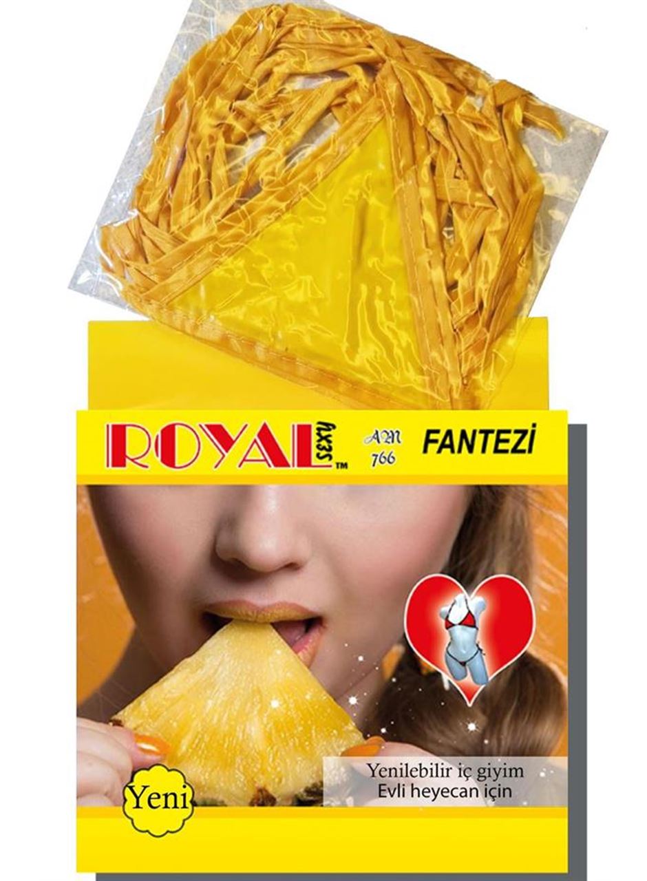 Fantezi Tüketilebilen Yenilebilir Ananas Aromalı İç Çamaşırı Takımı
