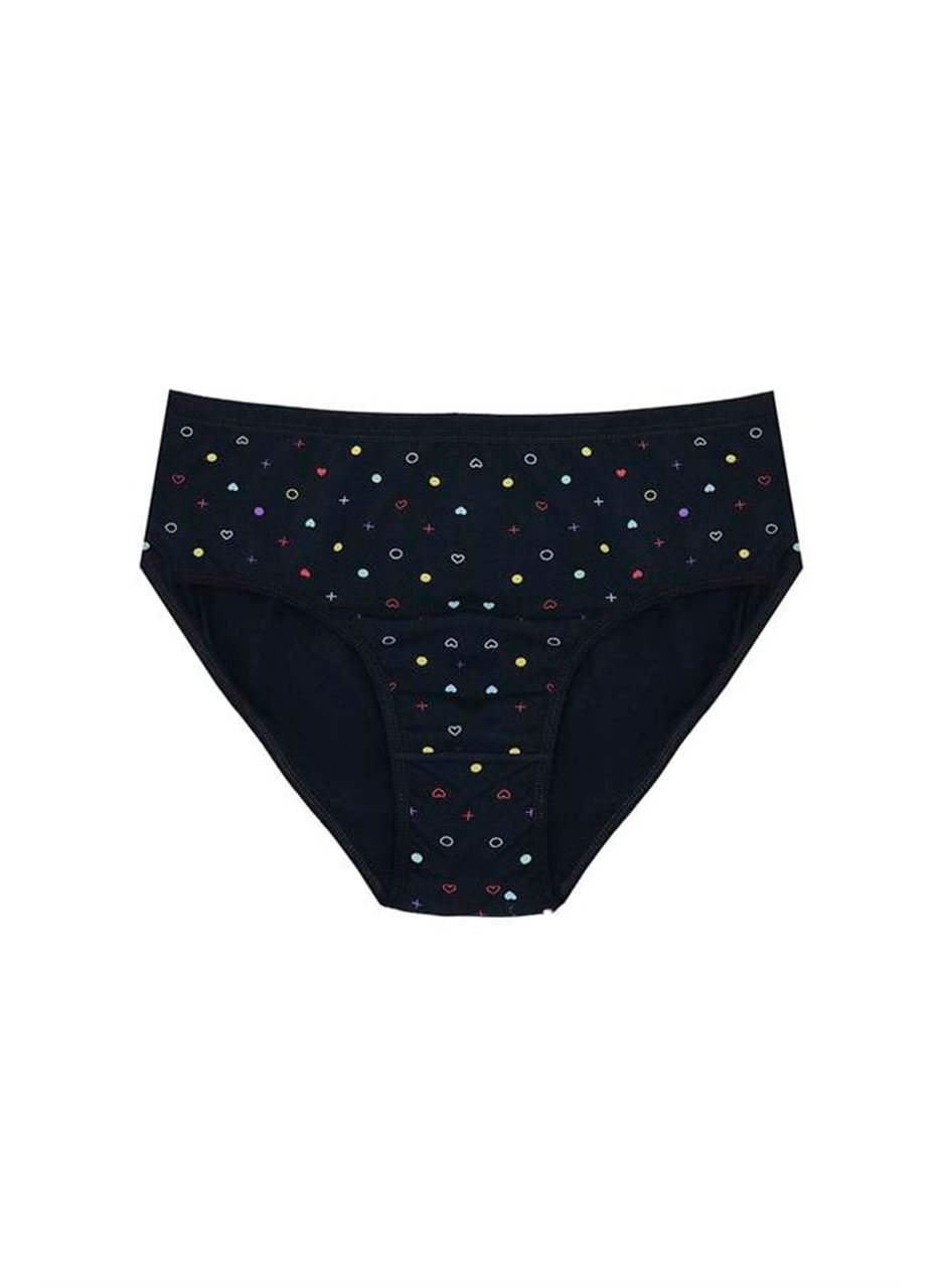 Büyük Beden Pamuklu Likralı Karışık Renkli 3'lü Külot