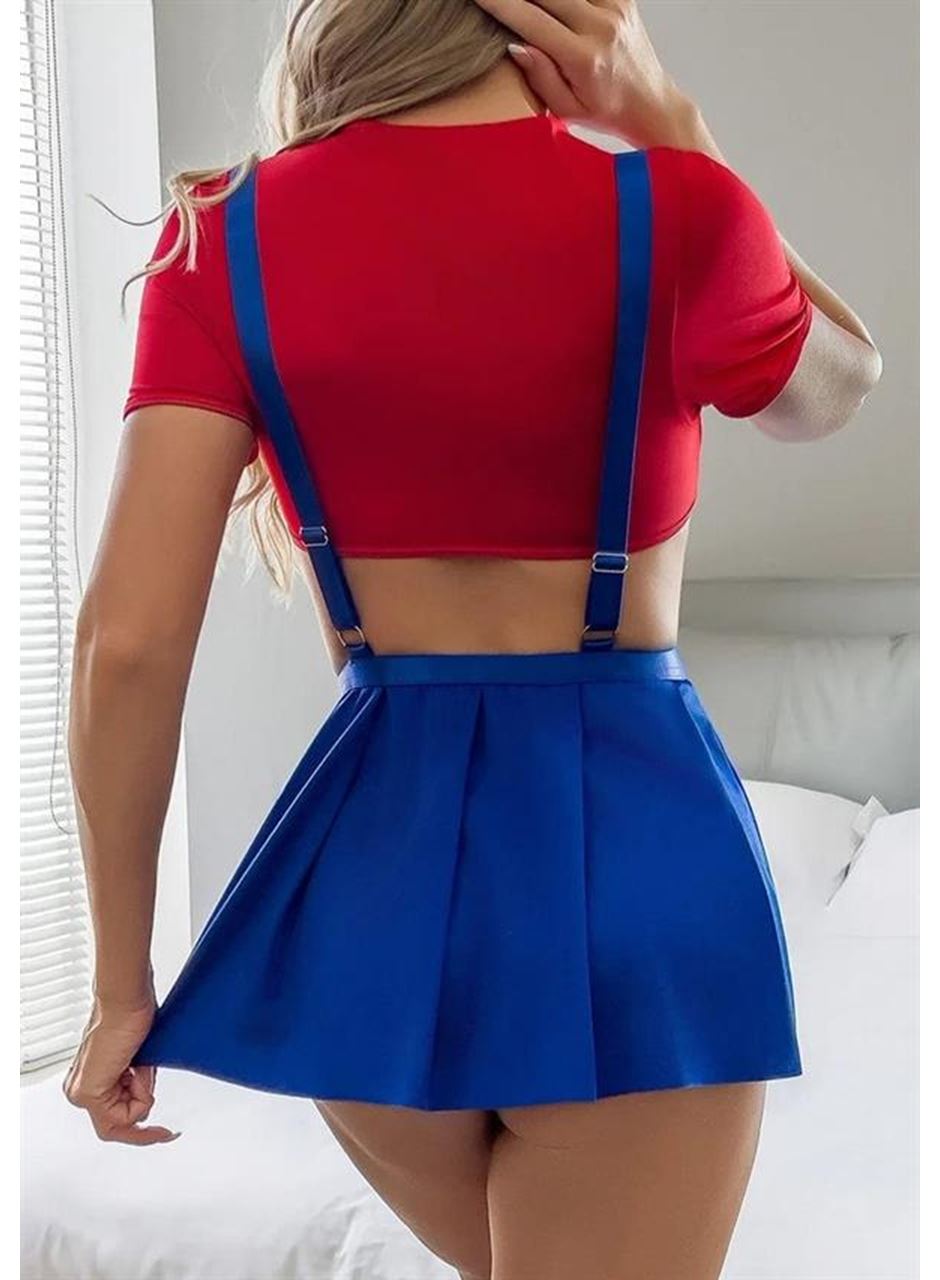 Mavi Kırmızı Fantezi Etekli Takım