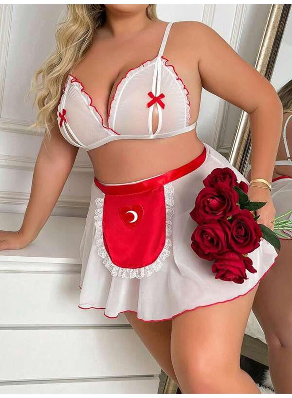 Özel Tasarım Büyük Beden Fantezi Hemşire Kostümü