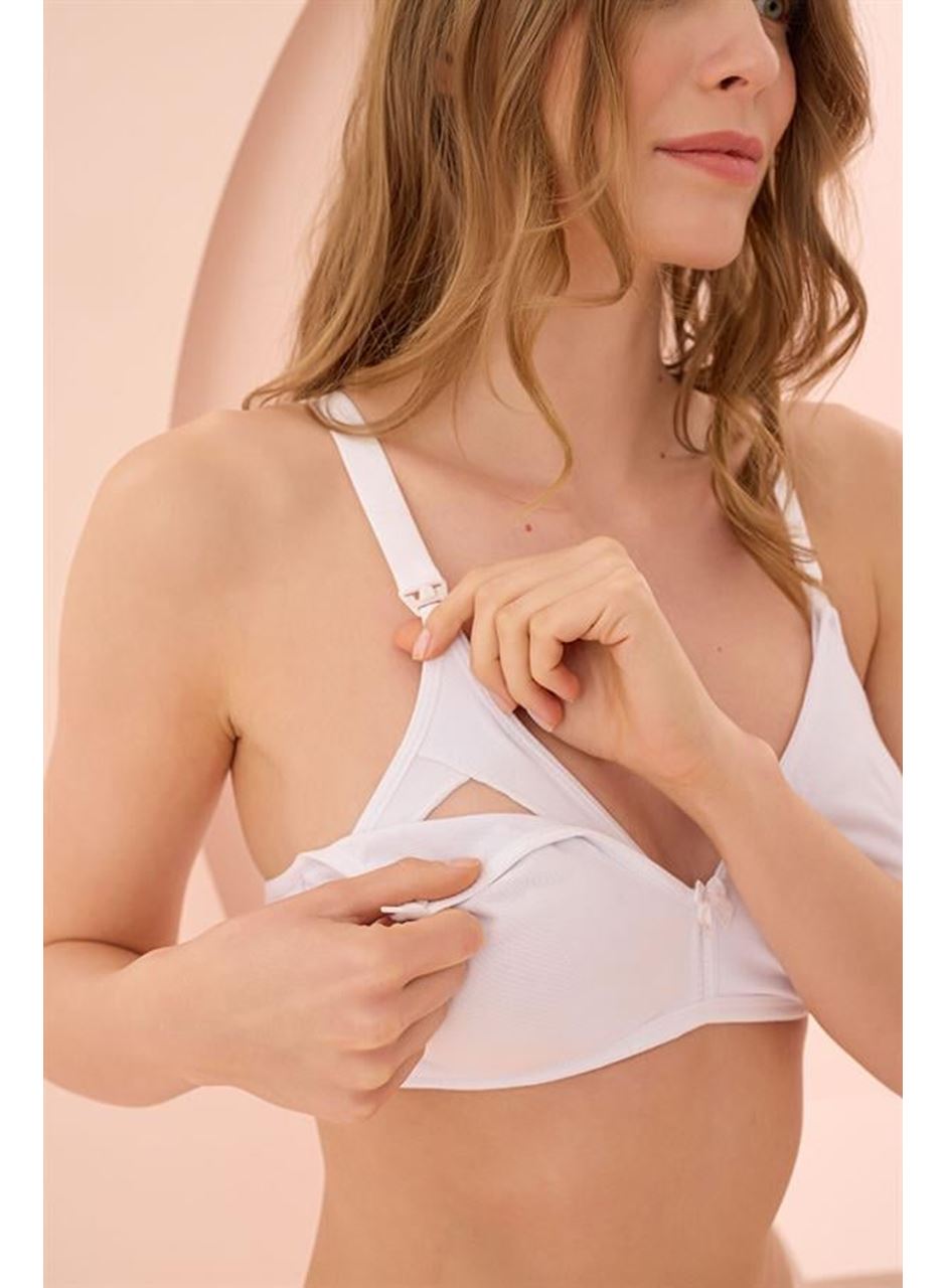 Beyaz Dikişsiz Emzirme Sütyeni