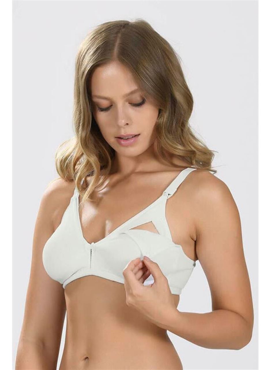 Ekru Dikişsiz Emzirme Sütyeni