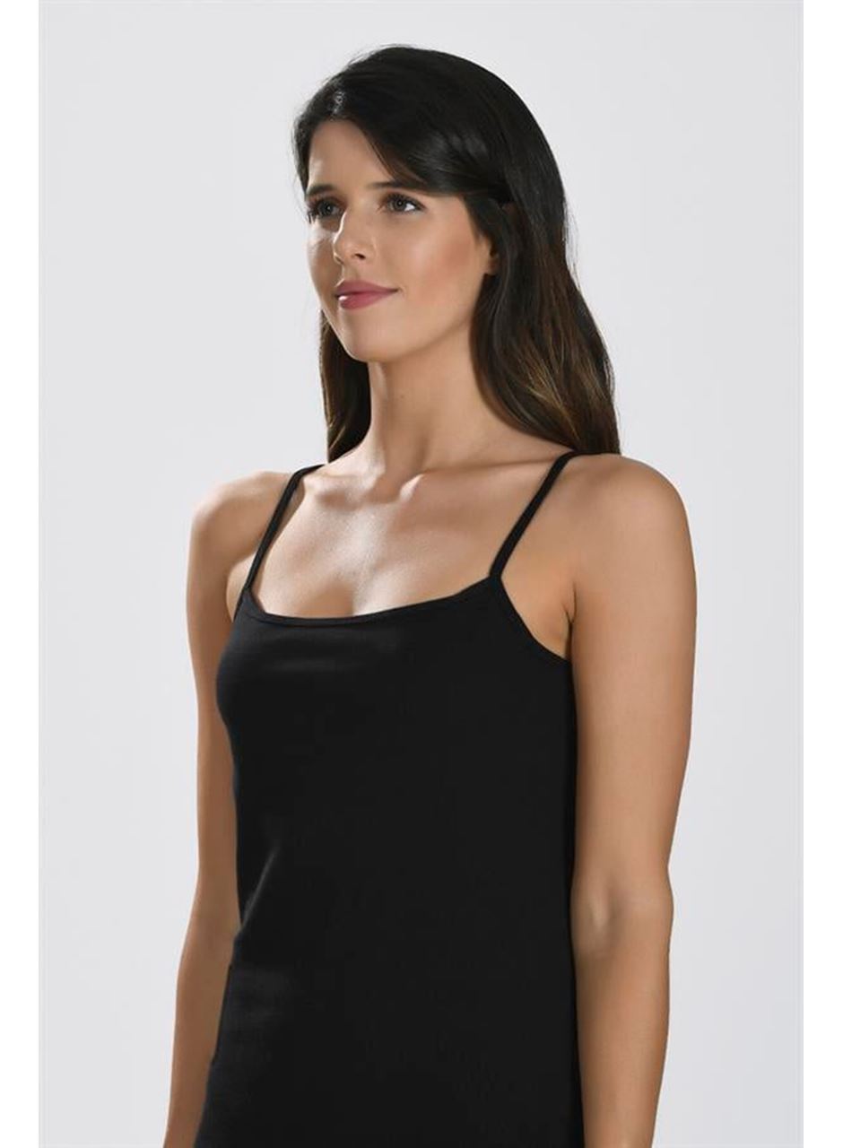 İp Askılı Siyah Ribana Atlet