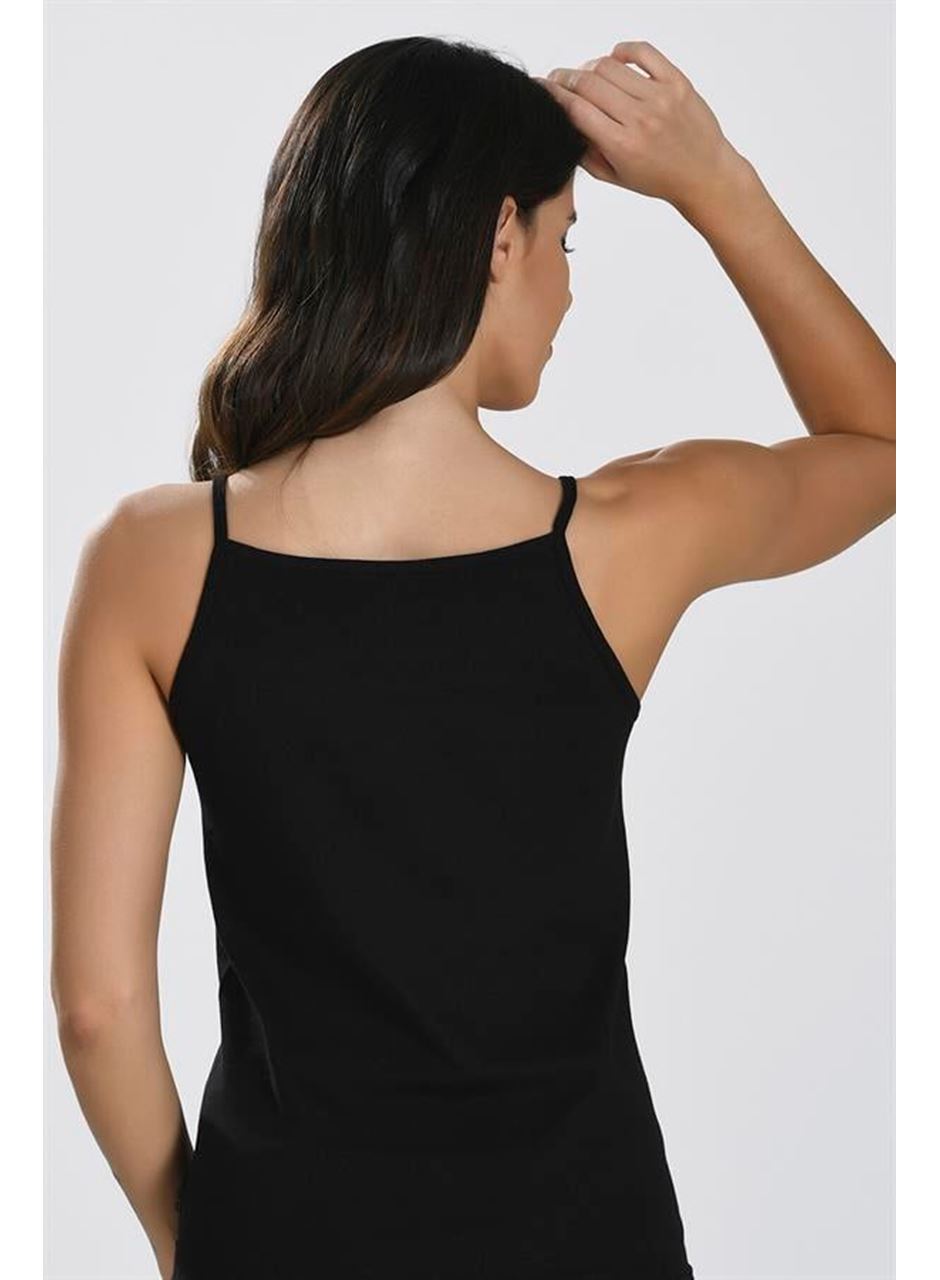 İp Askılı Siyah Ribana Atlet