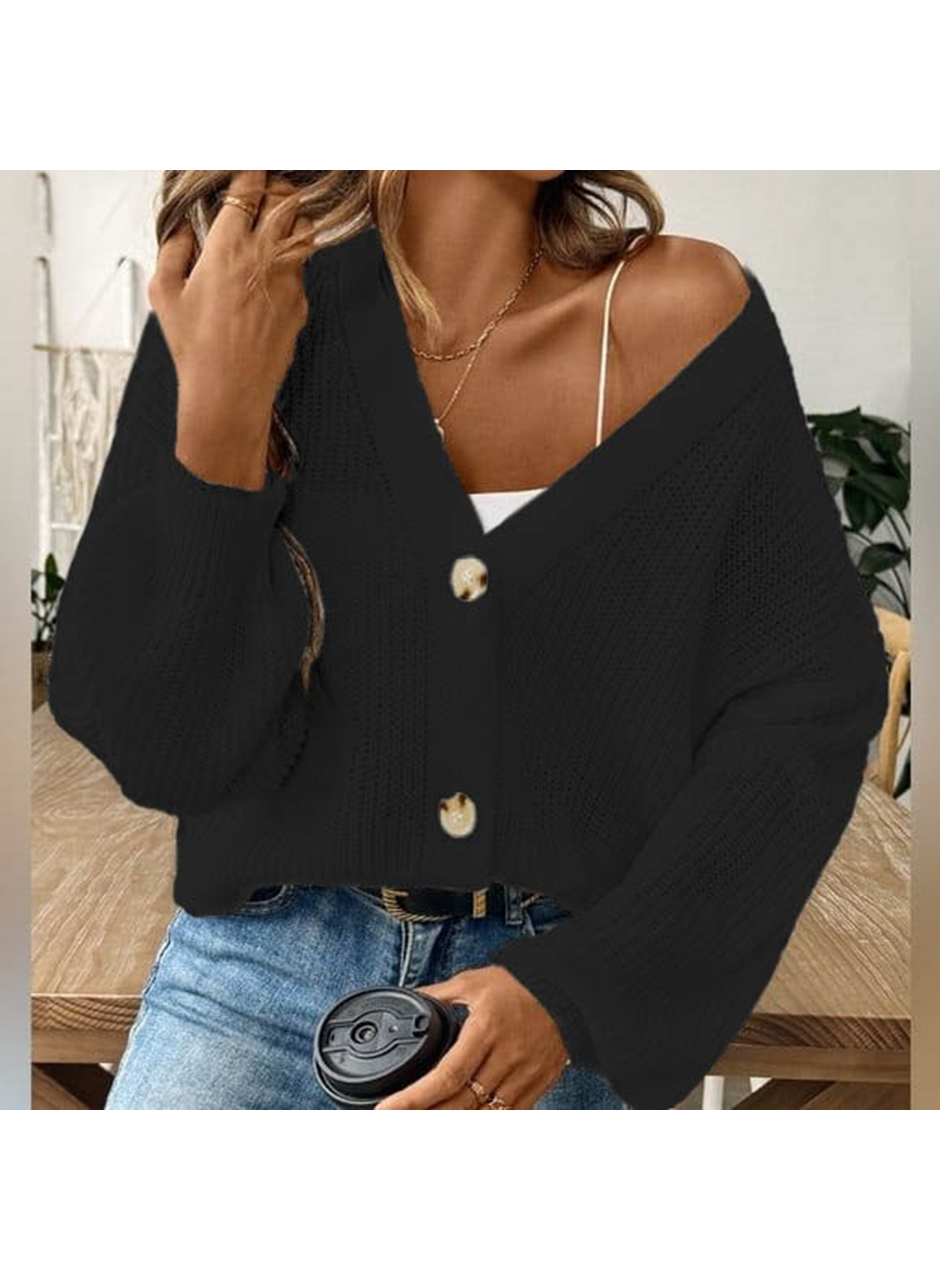 Düğme Detay Triko Bluz