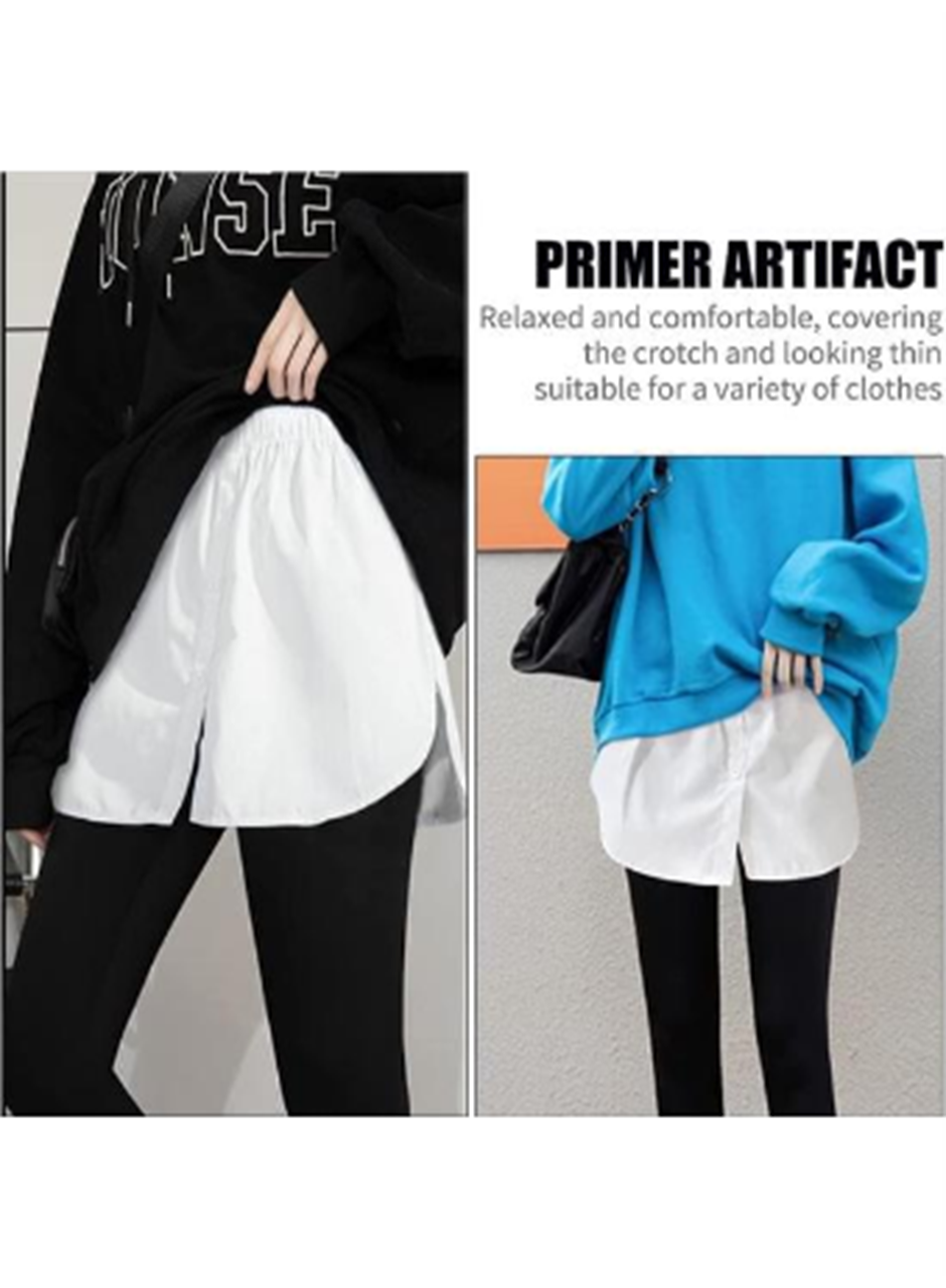 Lastikli Düğmeli Kurtarıcı Gömlek Altı Eteklik -Beyaz