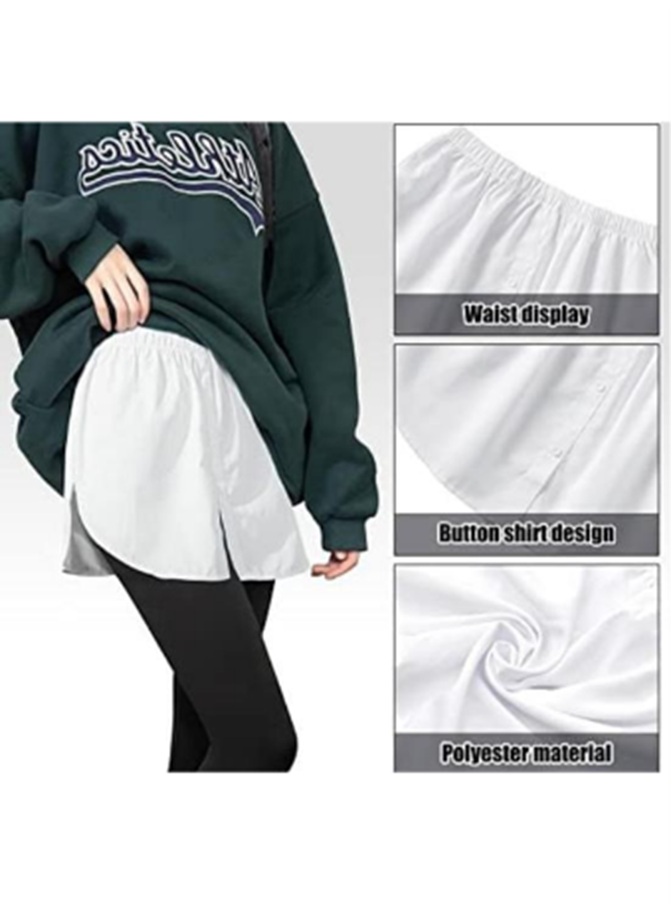 Lastikli Düğmeli Kurtarıcı Gömlek Altı Eteklik -Beyaz