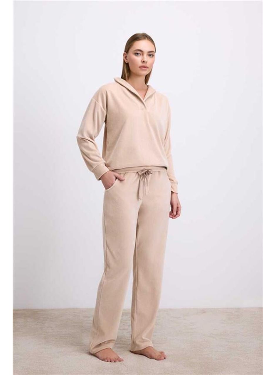 Modal Pamuklu Uzun Kollu Sweatshirt ve Pantolon Takımı
