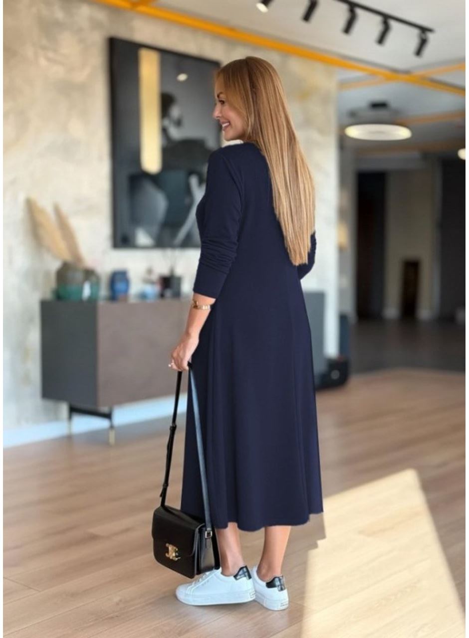 Kadın Uzun Kollu V Yakalı Midi çağla Yeşili Modal Elbise