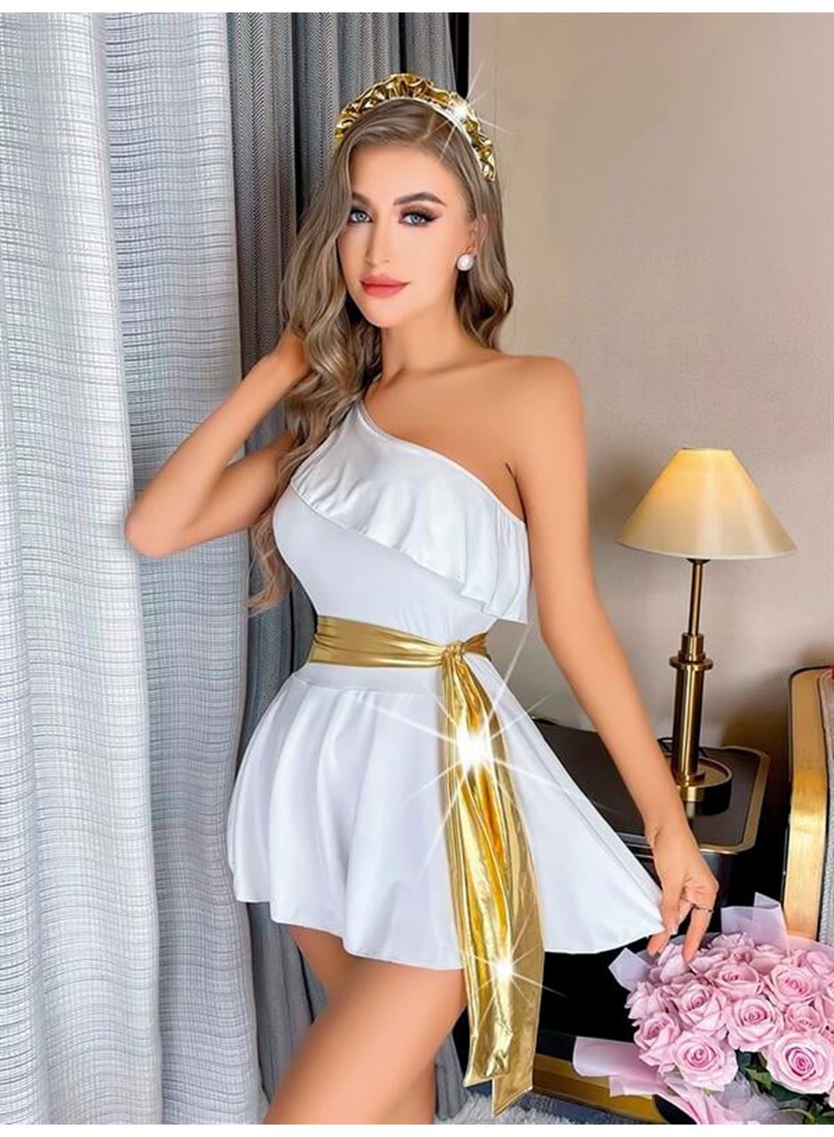 Beyaz Fantezi Elbise Gecelik