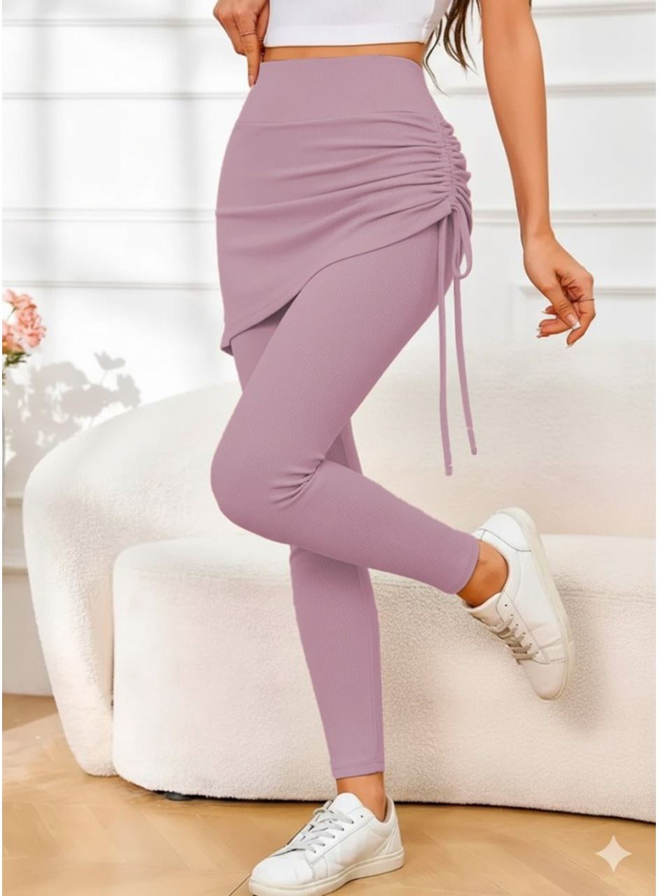 Kadın Yüksek Bel Yandan Büzgülü Alttan Uzun Kaşkorse Tayt Etek