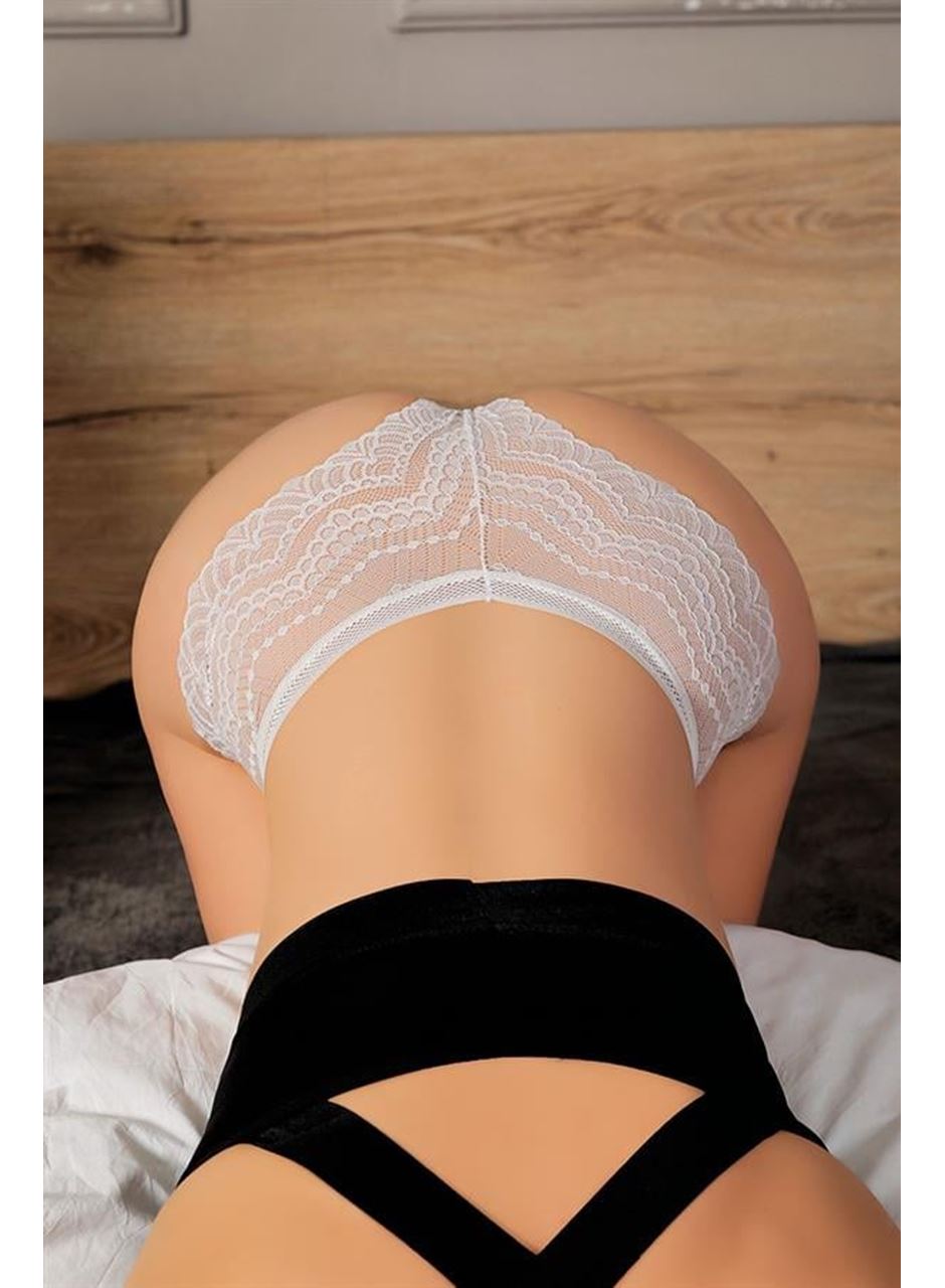 Beyaz Dantelli Desenli Fantezi Külot