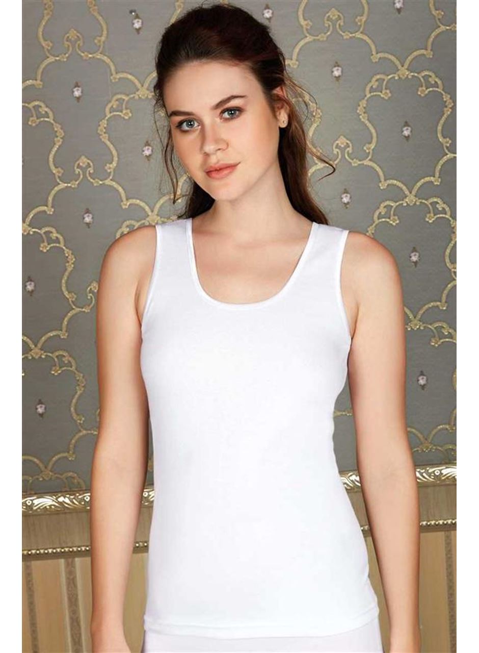 Kadın Pamuklu Ribana Geniş Askılı Atlet (8553)