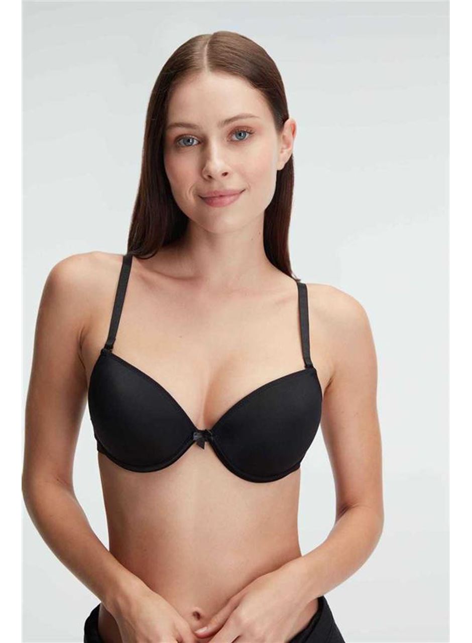 Kadın Balenli Destekli Dolgulu Askıları Çıkabilen İnce Mideli Günlük Klasik T-Shirt Sütyeni (3161)