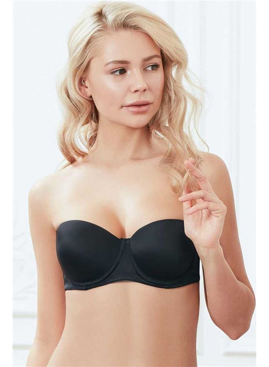 Kadın Balenli Desteksiz Dolgusuz Askısız Straplez Günlük Klasik T-Shirt Sütyeni (3113)