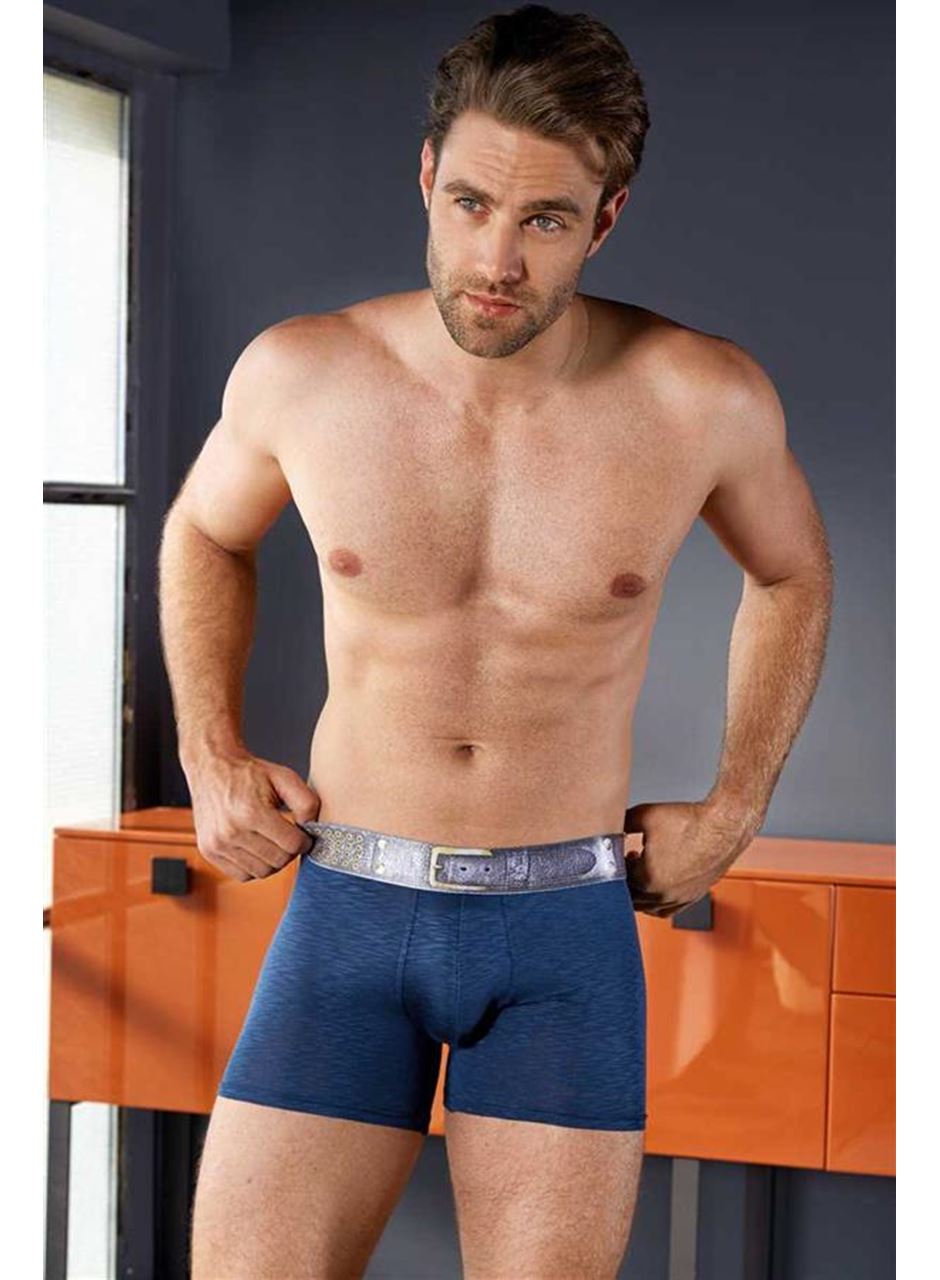 Erkek Viskon Kemer Baskılı Bokser (1643)