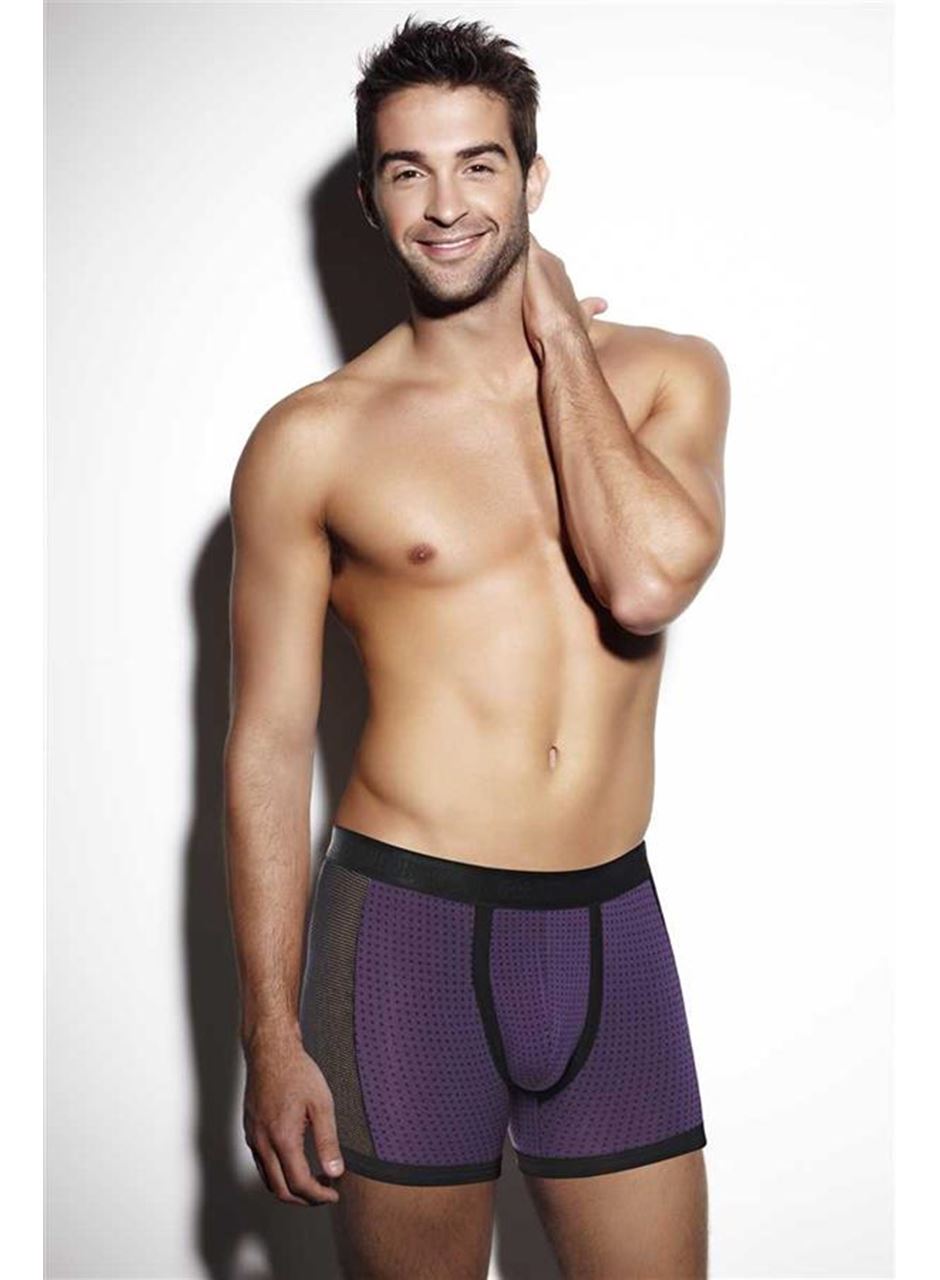 Erkek Modal Yan Fileli Puantiyeli Bokser (1764)