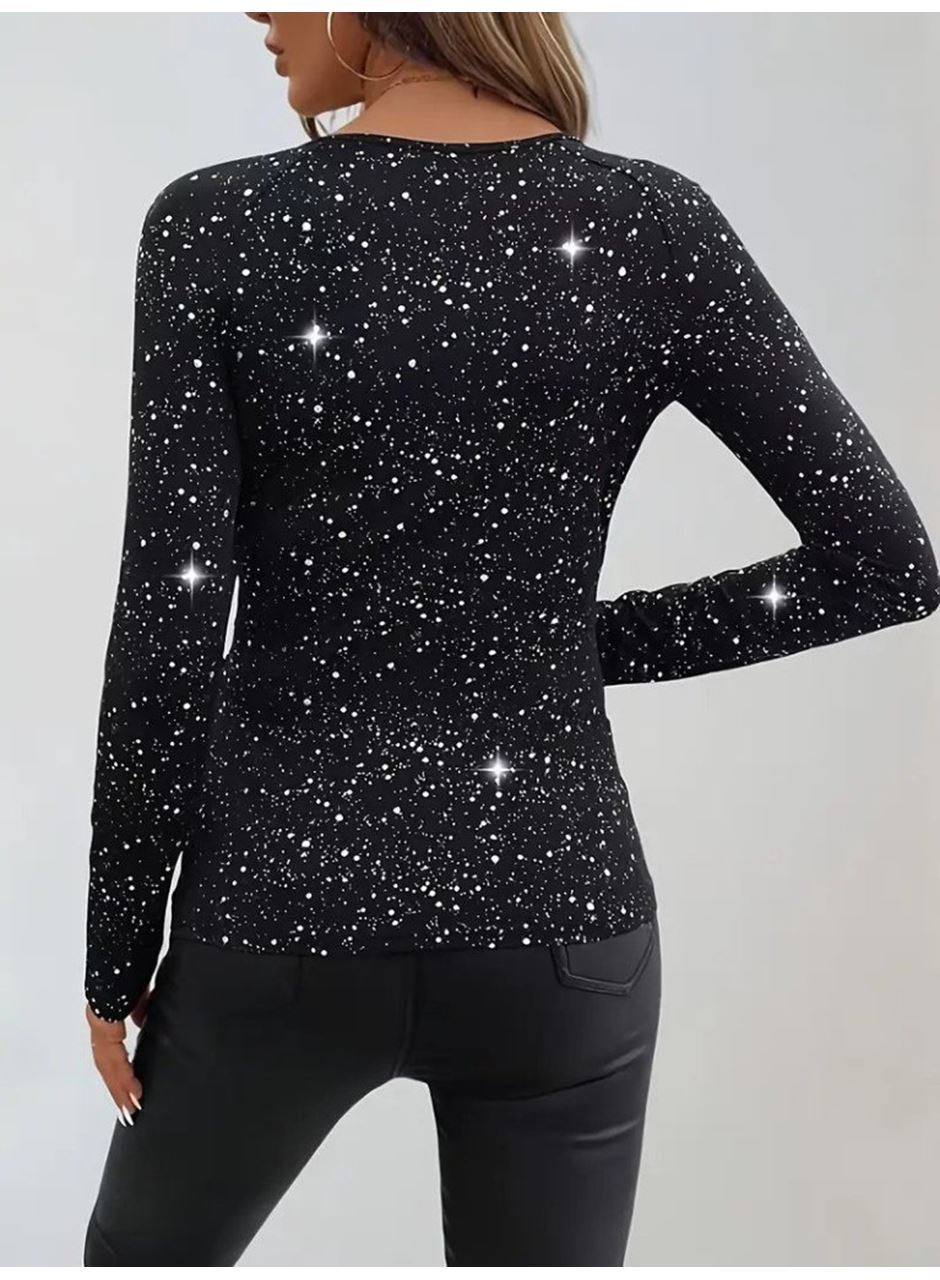 Kadın Uzun Kollu Kruvaze Yakalı Aksesuarlı Dalgıç Bluz