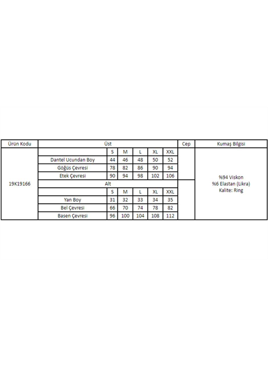 Göğüs ve Sırt Dekolteli Brode Dantelli Şort Takımı