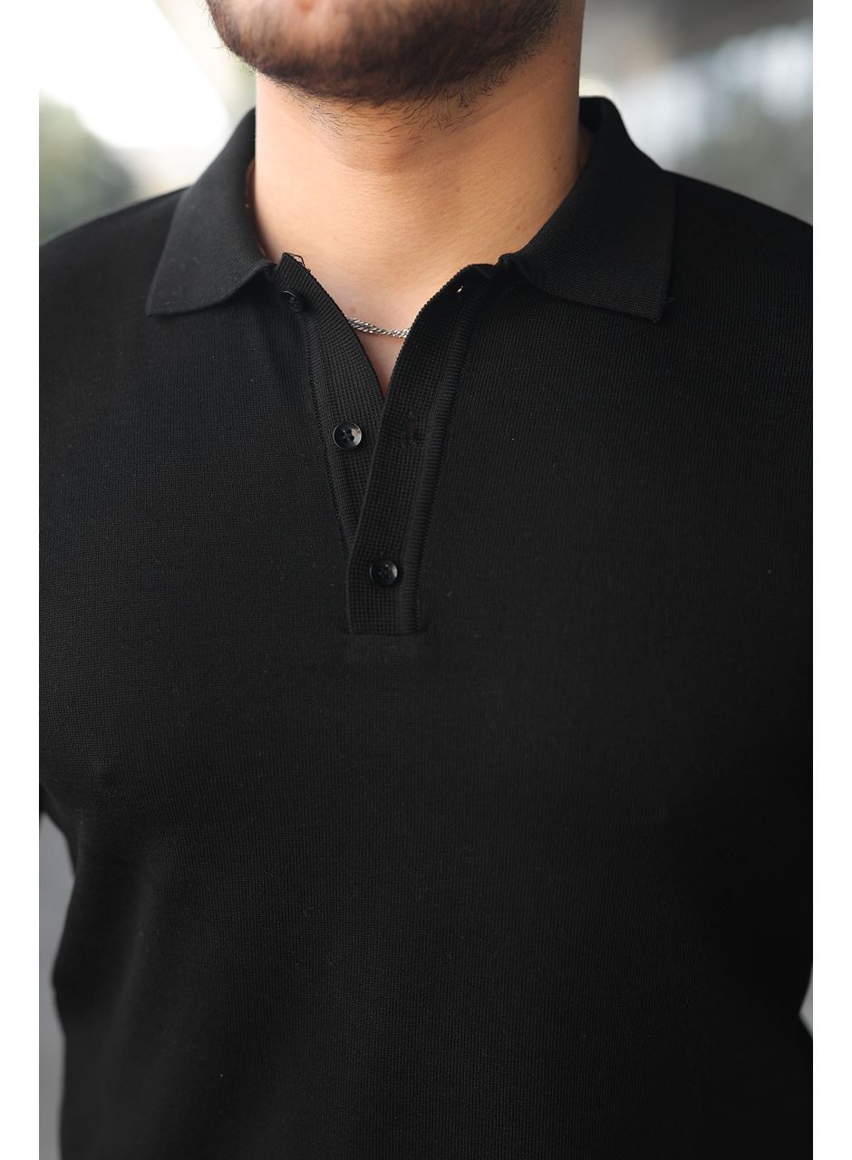 Erkek Düğme Yakalı Triko