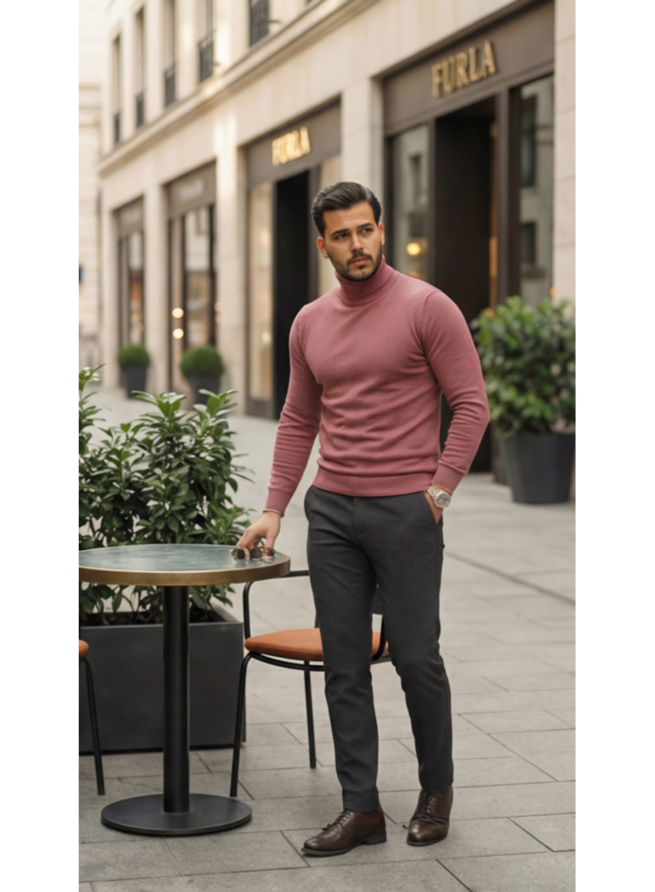 Erkek Boğazlı Yaka Uzun Kollu Triko