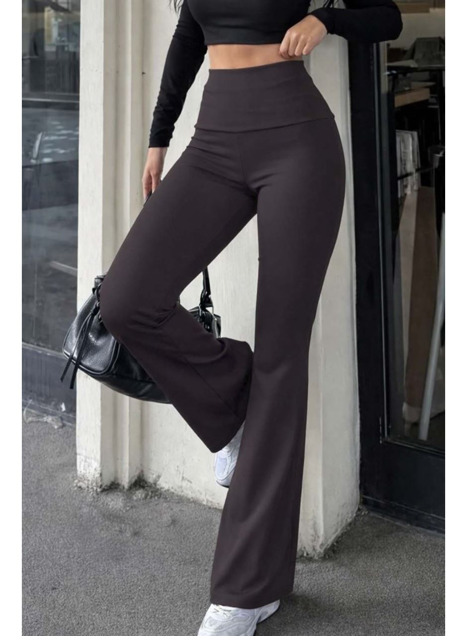 Kadın Geniş Korsaj Bel Detaylı Paçaya Doğru Geniş Yüksek Bel Dalgıç Pantolon