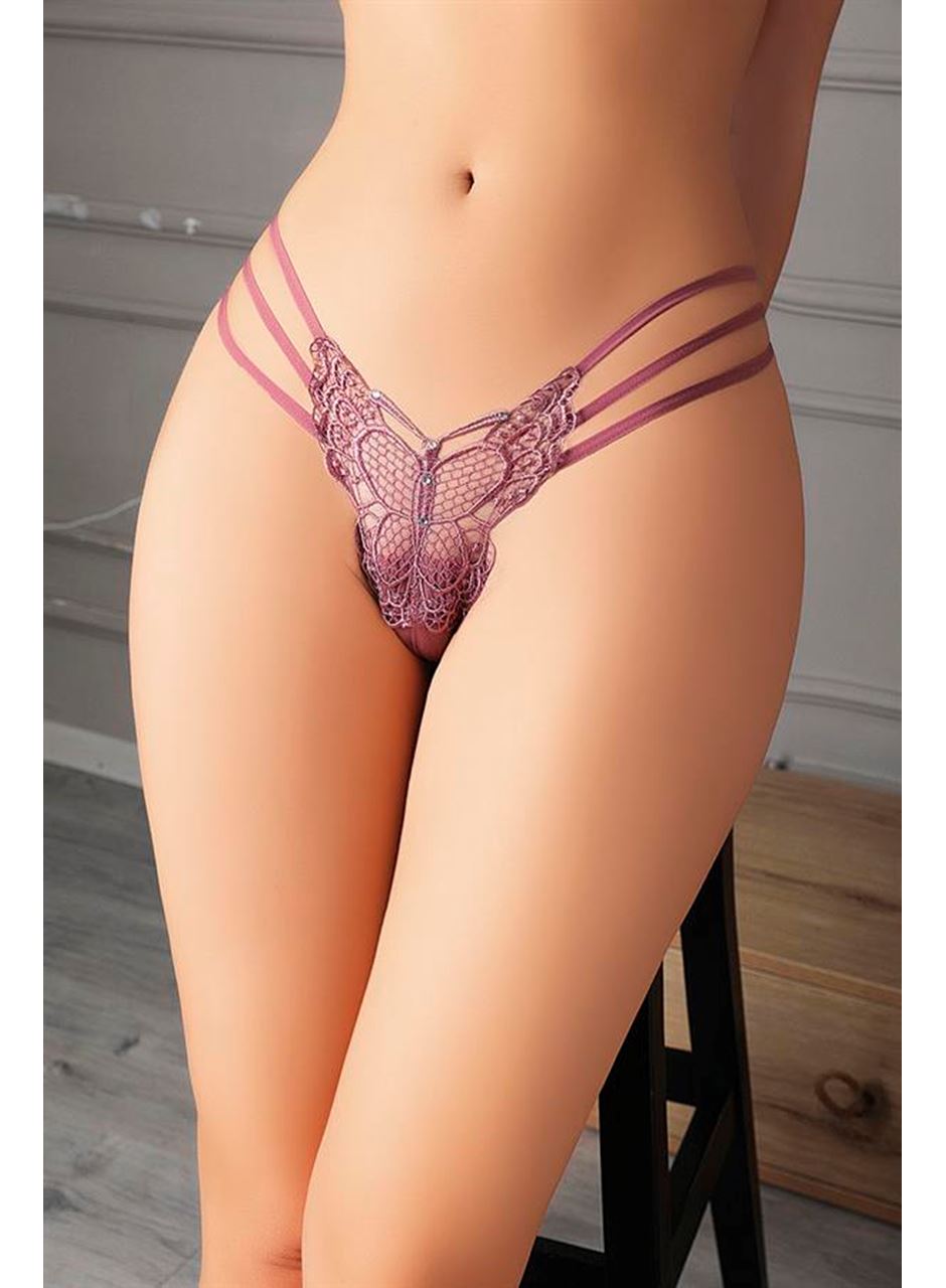 Vizon Kelebek Desen Tanga String