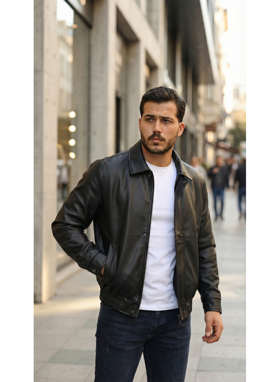 Erkek Astarlı Deri Ceket