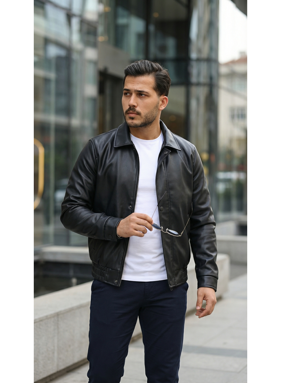 Erkek Astarlı Deri Ceket