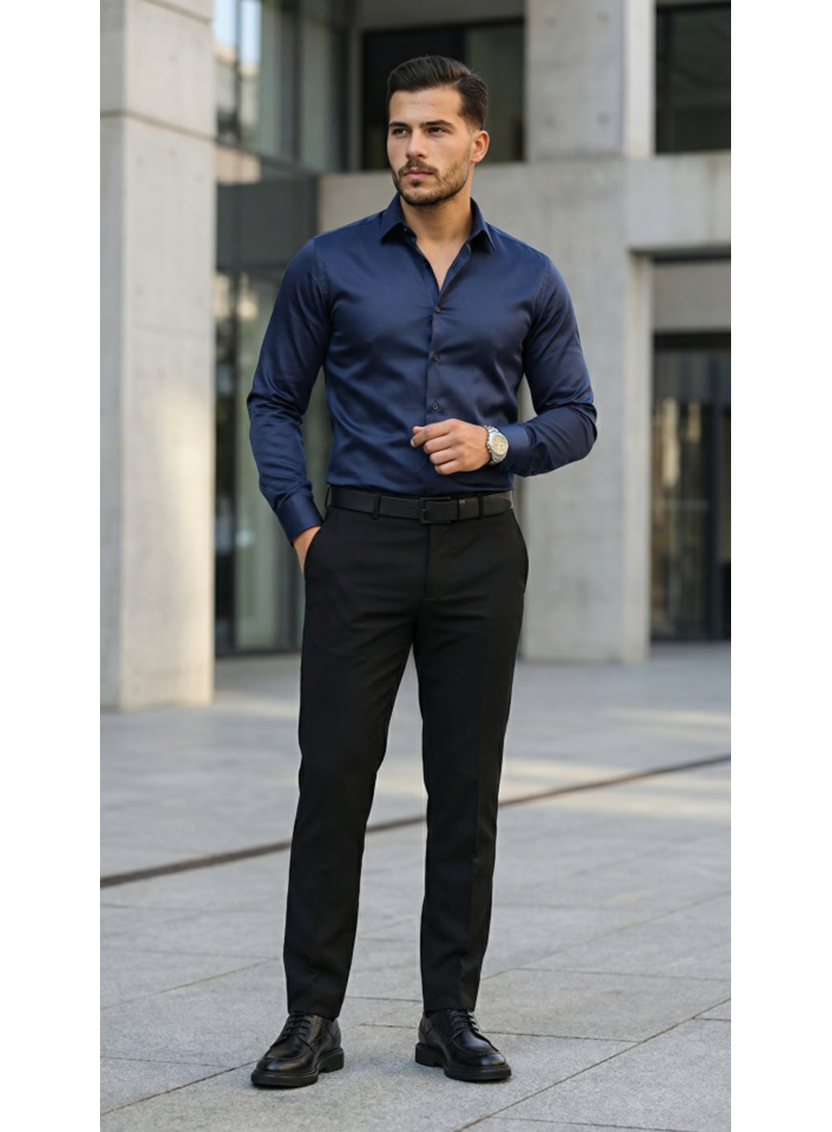 Erkek Saten Klasik Gömlek