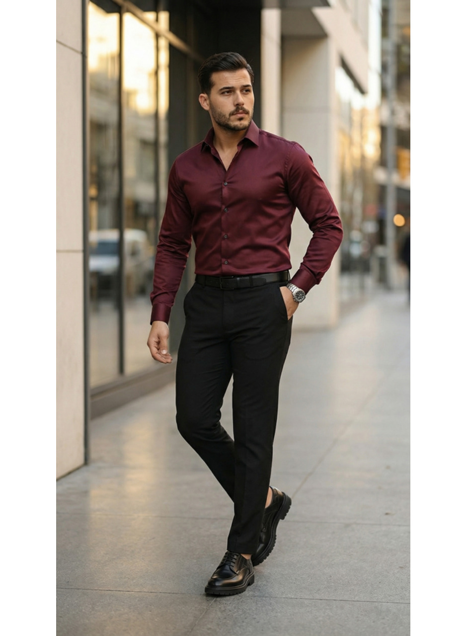 Erkek Saten Klasik Gömlek