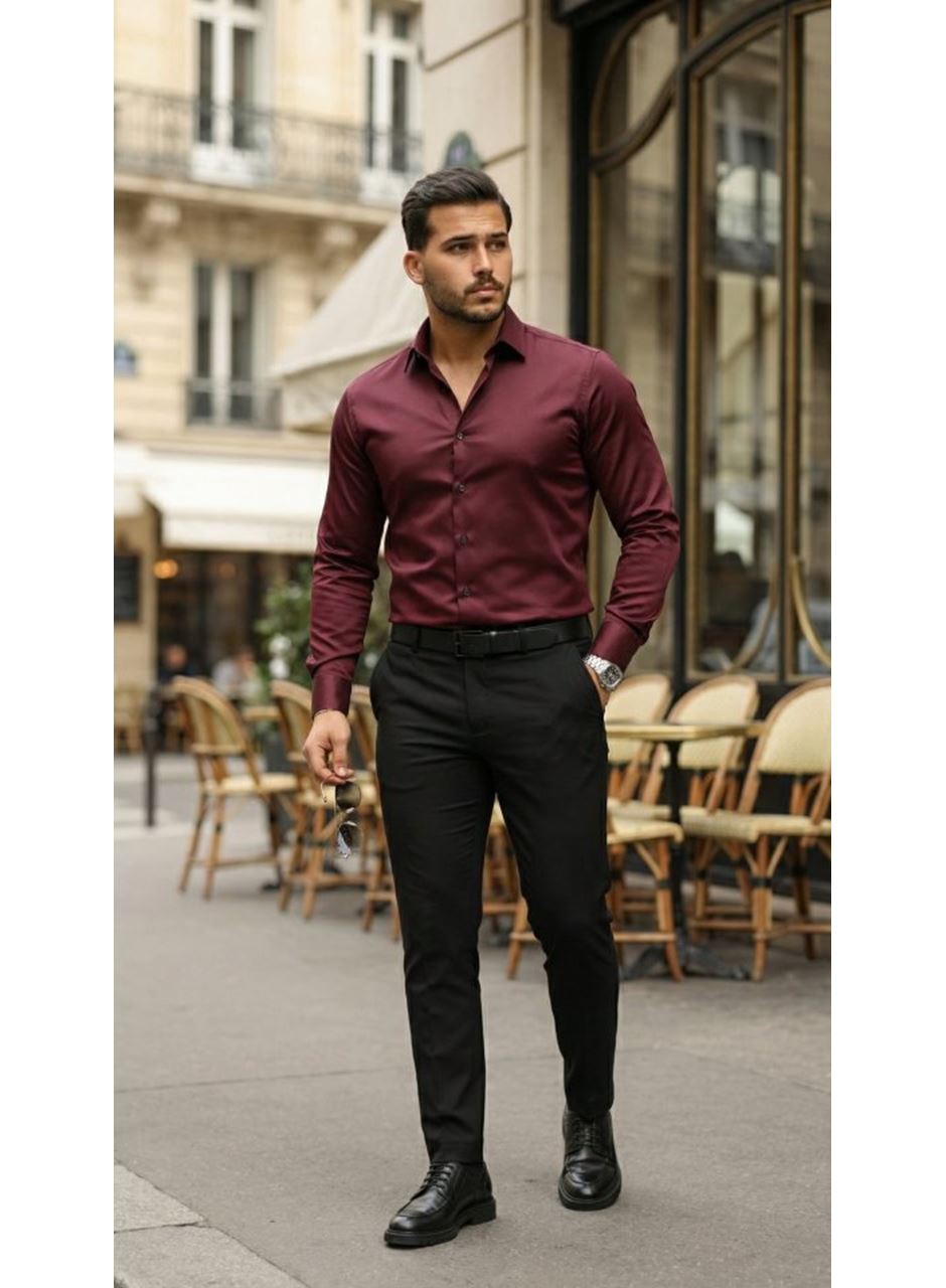 Erkek Saten Klasik Gömlek