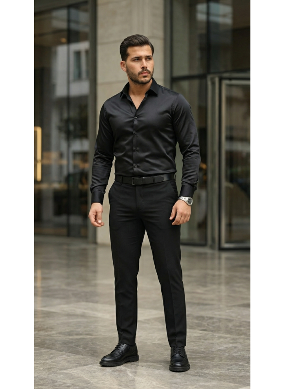 Erkek Saten Klasik Gömlek