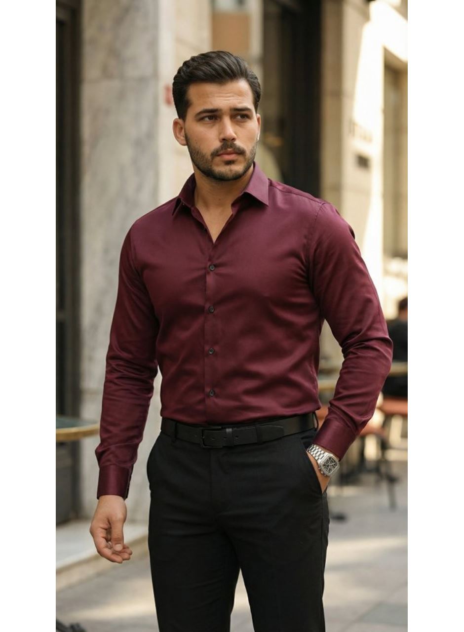 Erkek Saten Klasik Gömlek