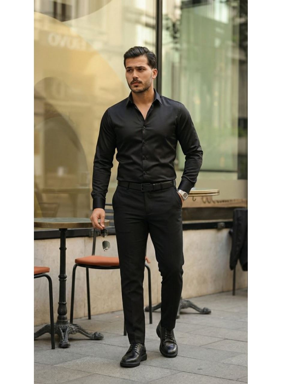 Erkek Saten Klasik Gömlek