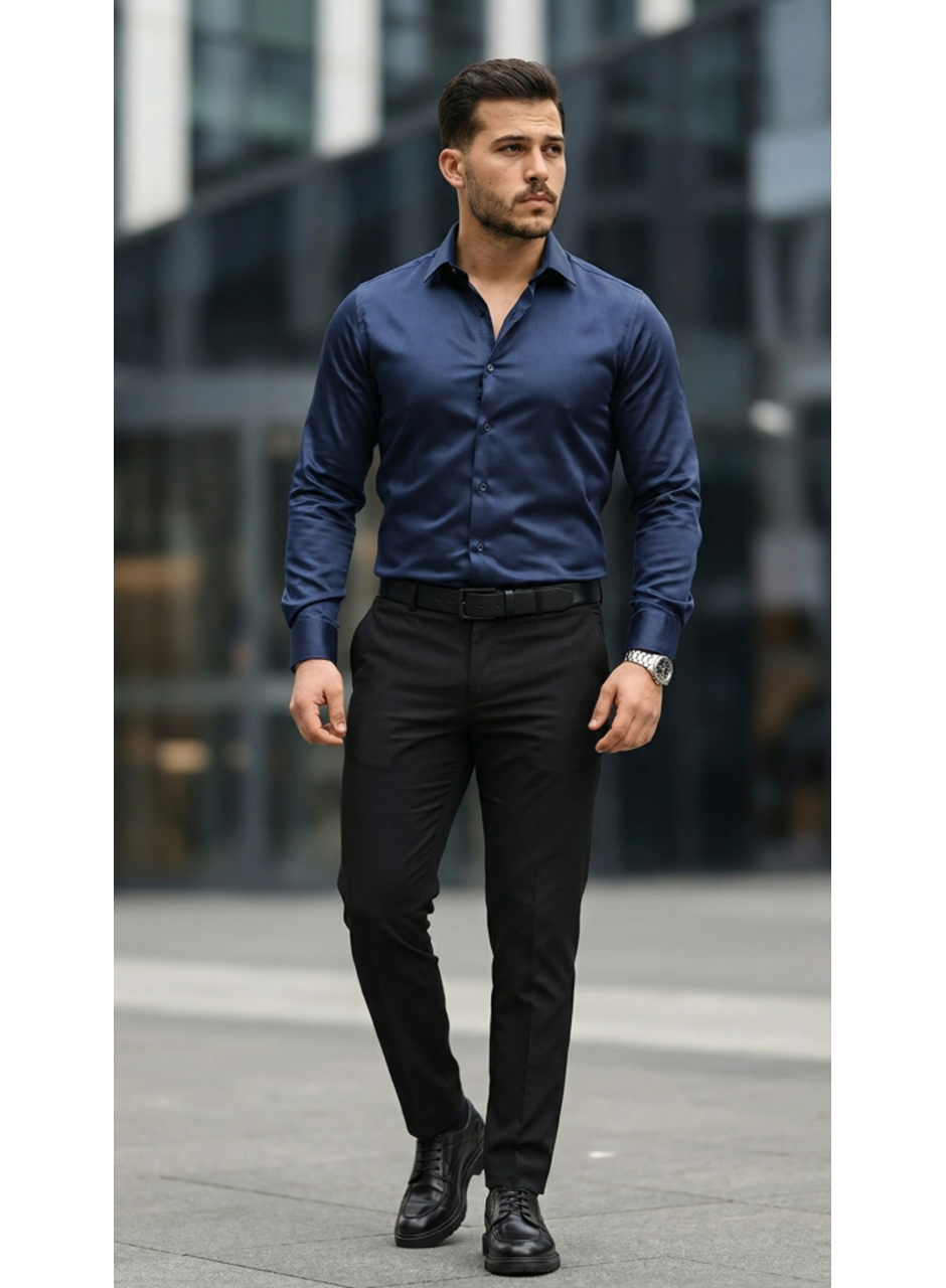 Erkek Saten Klasik Gömlek